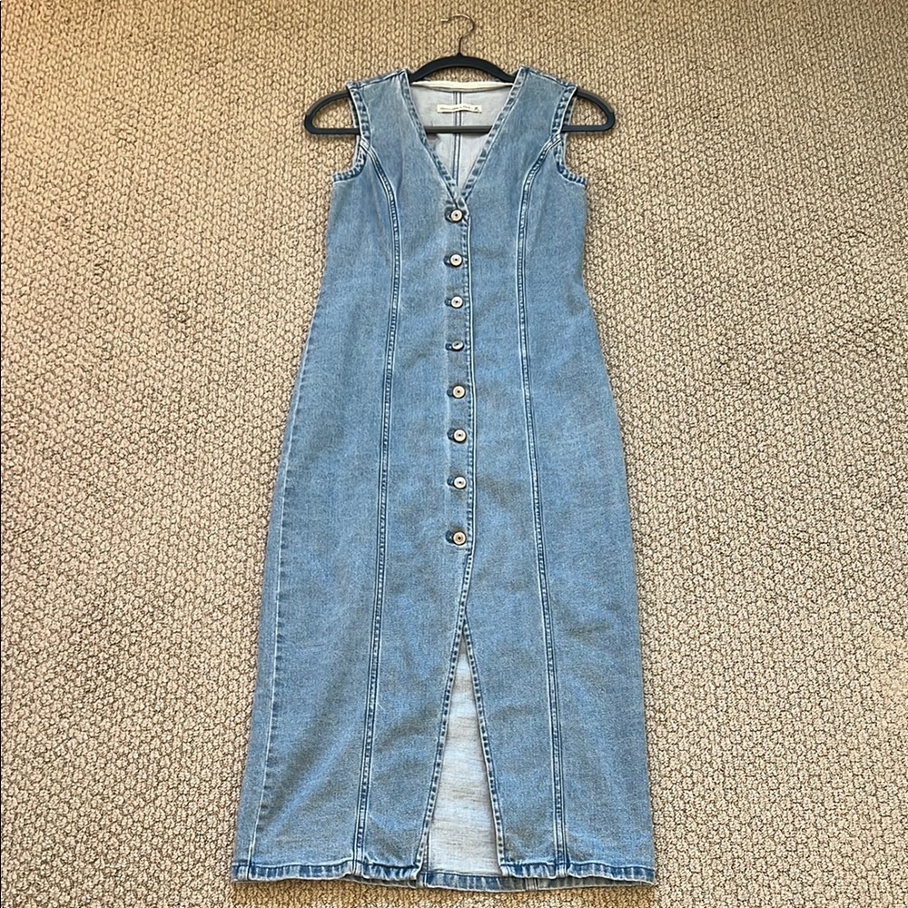 Abercrombie Blue Denim Button-Down Maxi Dress